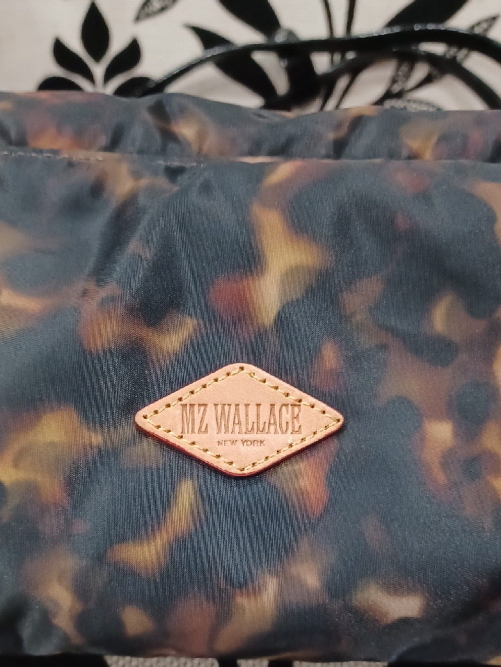 MZ Wallace Tortoiseshell Print Nylon Tote with Black Patent Trim - Picture 14 of 16